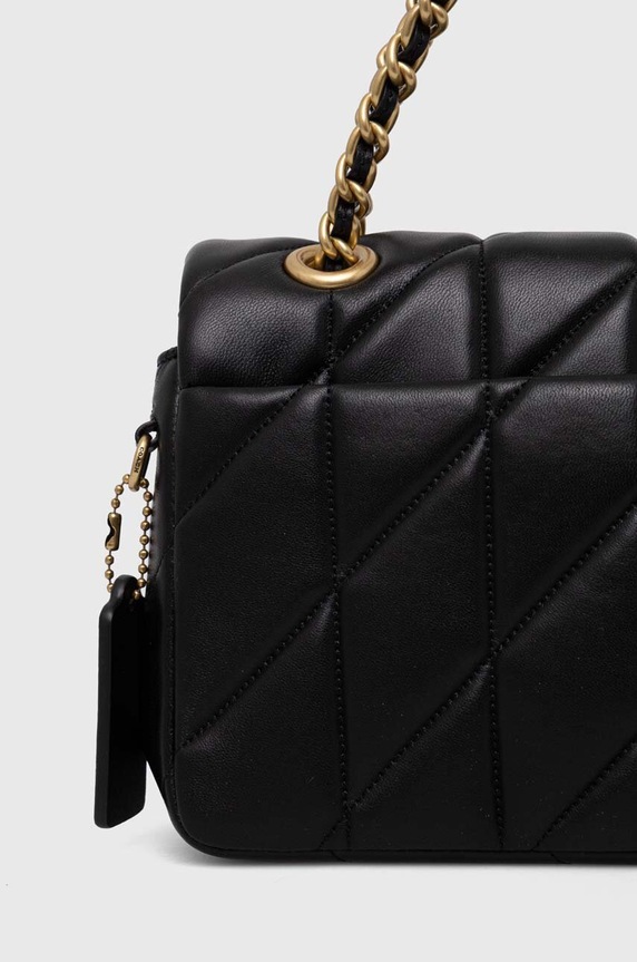 Dodatki Coach usnjena torbica Tabby Shoulder Bag 26 With Pillow Quilting CP150 črna