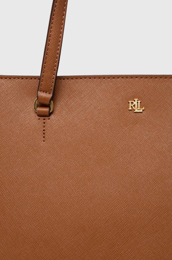 Lauren Ralph Lauren kabelka typu shopper dámska kožená béžová 431924351