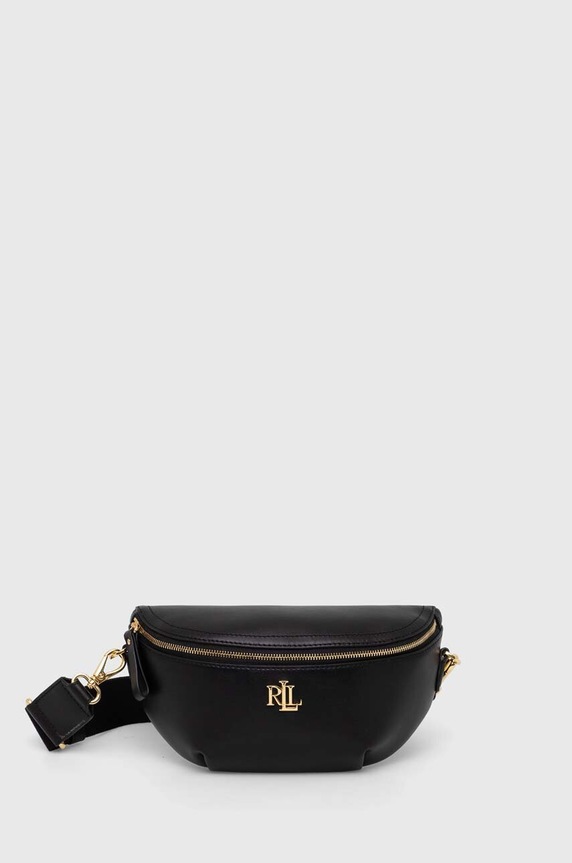 Kožna torba Lauren Ralph Lauren bez uzorka crna 431934832