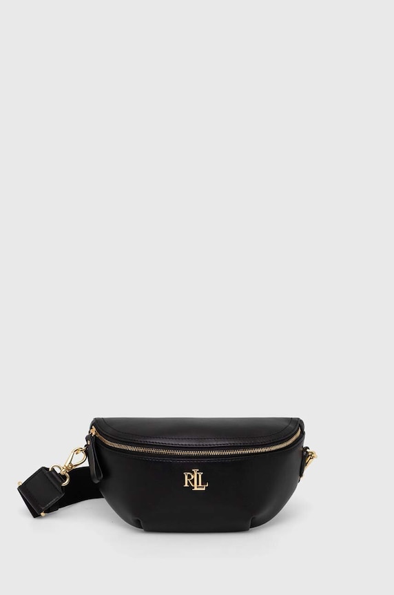 Kožna torba Lauren Ralph Lauren bez uzorka crna 431934832