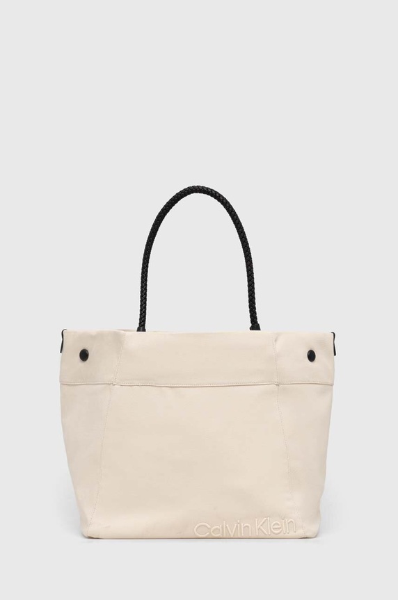 Calvin Klein kézitáska szintetikus bőr bézs K60K611647
