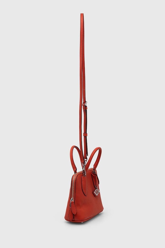 Tory Burch torebka skórzana Mini Pebbled Swing 155619.601 pomarańczowy AW25