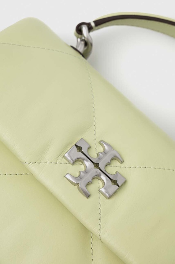 Kožna torba Tory Burch Kira Diamond Quilt zelena 154719.300