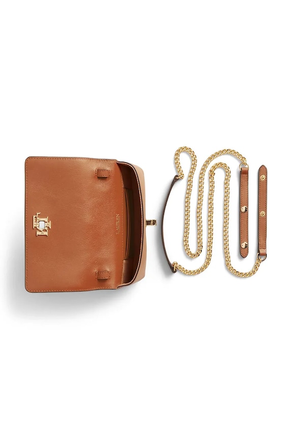 Kožená kabelka Lauren Ralph Lauren 432915377 hnedá