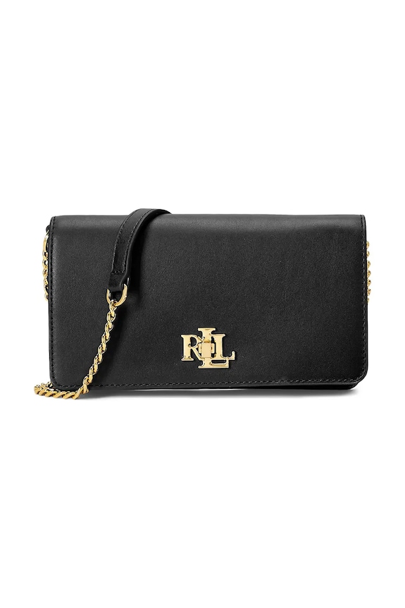 Kožená kabelka Lauren Ralph Lauren černá 432915377