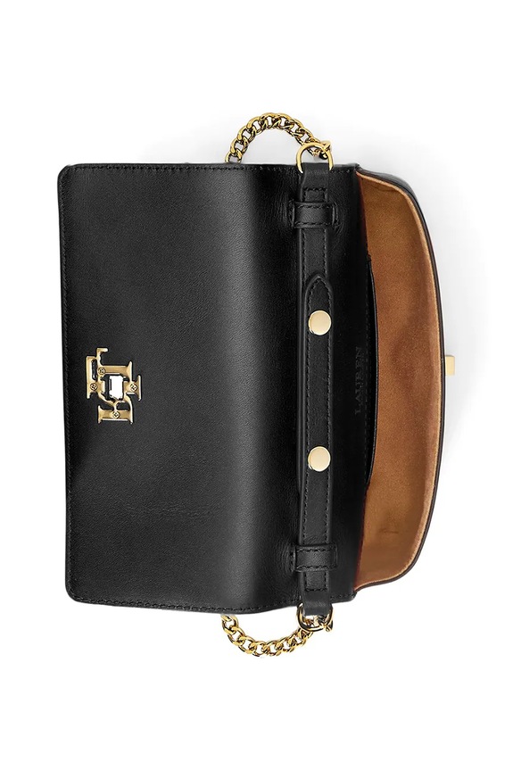 Kožená kabelka Lauren Ralph Lauren černá 432915377