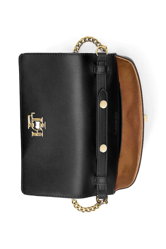 Kožená kabelka Lauren Ralph Lauren černá 432915377