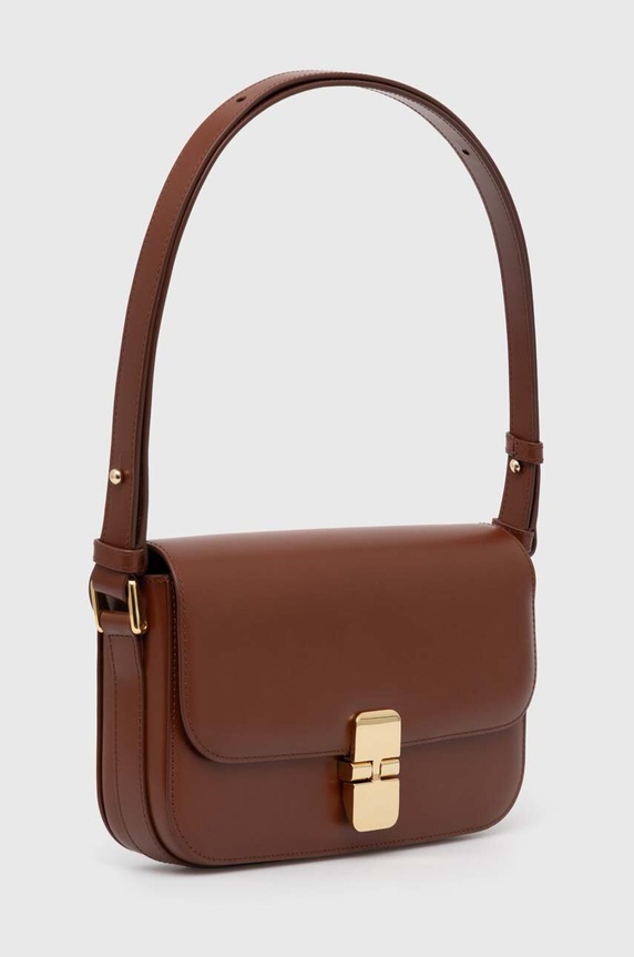 A.P.C. bőr táska Sac Grace Baguette PXBMW.F61615.CAD barna SS24