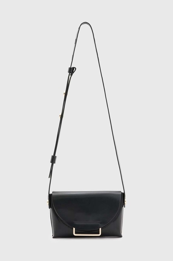 AllSaints torebka skórzana FRANCINE skóra licowa czarny WB513Z