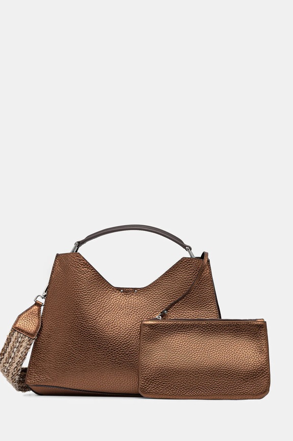 Δερμάτινη τσάντα Gianni Chiarini λείο δέρμα καφέ BS.10566.RNGDBL