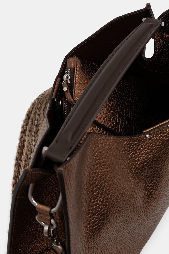 Δερμάτινη τσάντα Gianni Chiarini BS.10566.RNGDBL καφέ