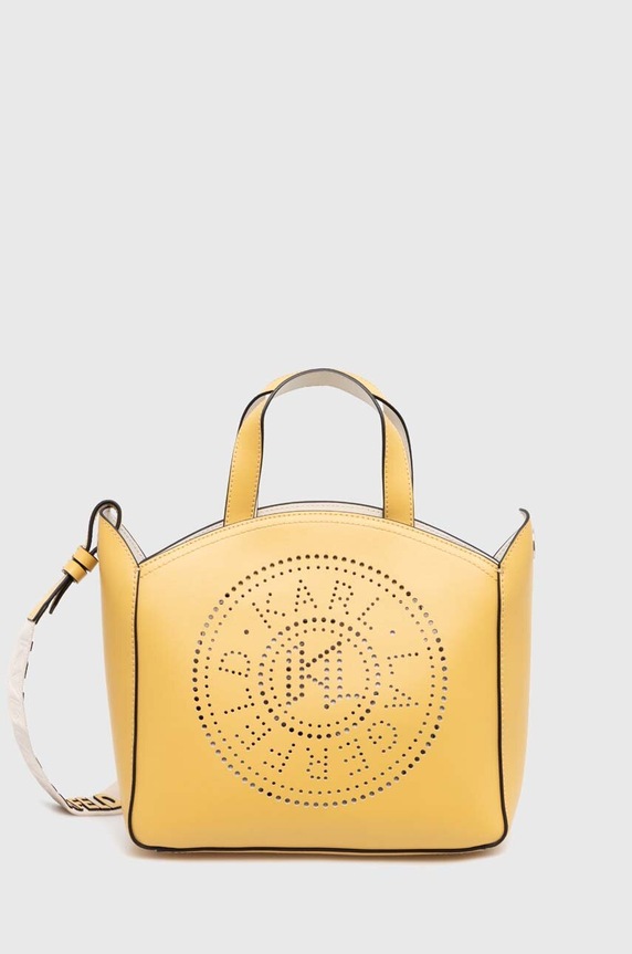 Δερμάτινη τσάντα Karl Lagerfeld 241W3069 κίτρινο AW24