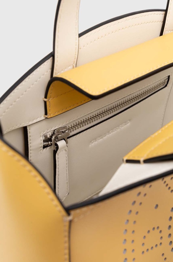Δερμάτινη τσάντα Karl Lagerfeld 241W3069 κίτρινο