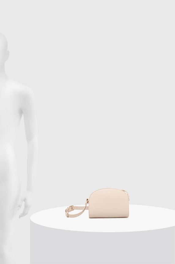 Кожена чанта A.P.C. sac demi-lune mini PXAWV.F61392.AAH