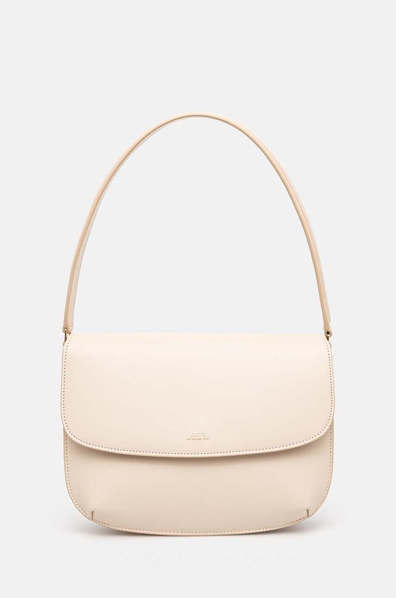 A.P.C. torebka skórzana sac sarah shoulder skóra licowa beżowy PXAWV.F61526.AAH