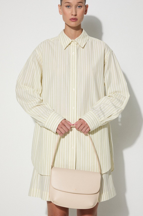 A.P.C. leather handbag sac sarah shoulder strapless beige PXAWV.F61526.AAH