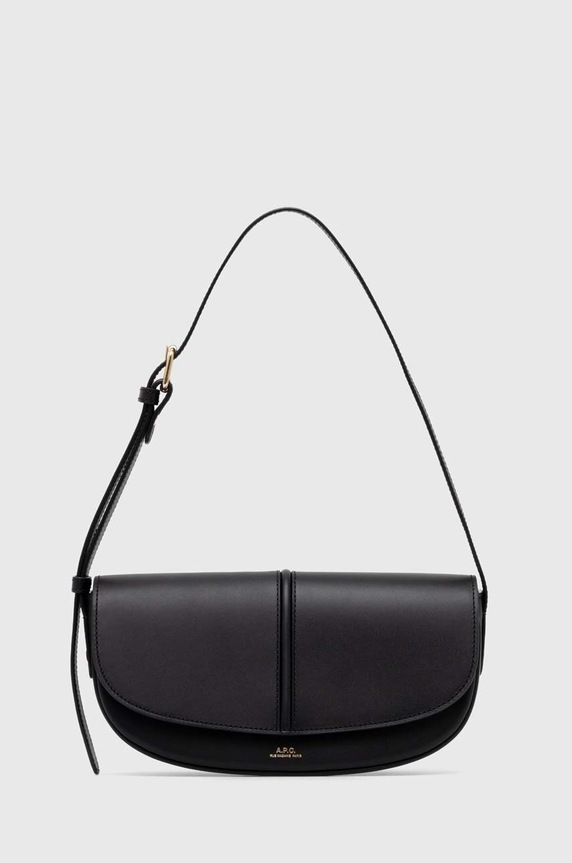 A.P.C. leather handbag sac betty shoulder strapless black PXAWV.F61834.LZZ