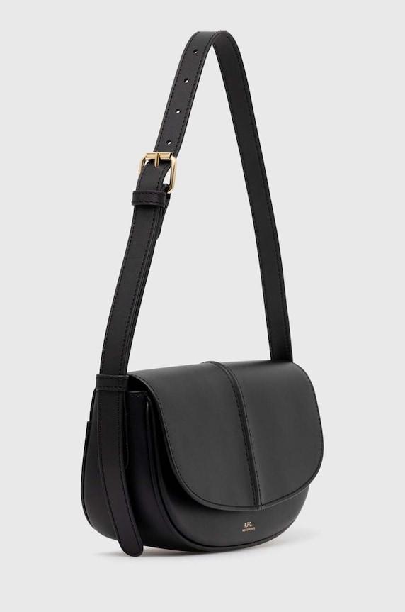 A.P.C. leather handbag sac betty shoulder PXAWV.F61834.LZZ black SS24