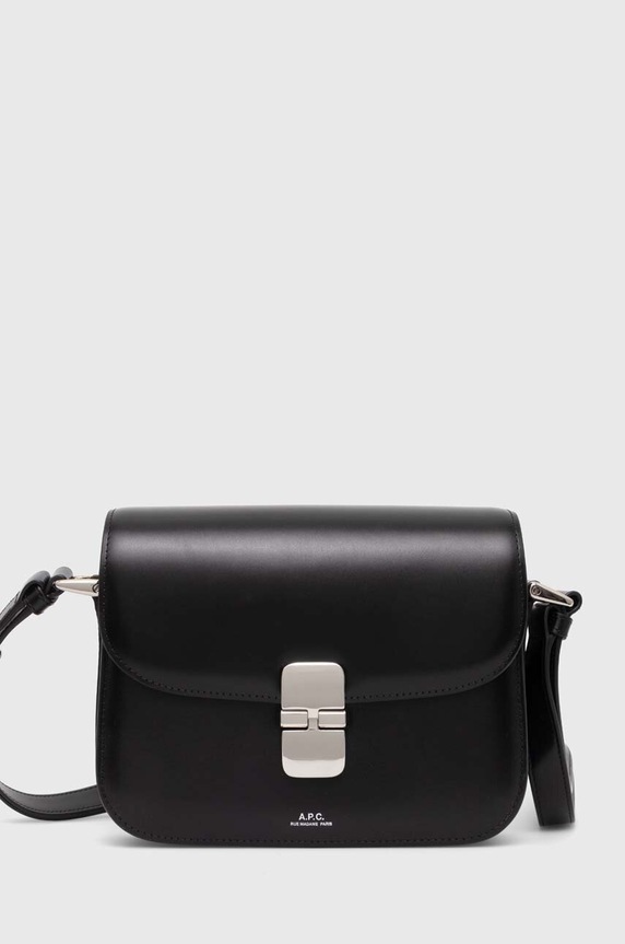 Кожаная сумочка A.P.C. sac grace small гладкий чёрный PXBVN.F61413.LZZ