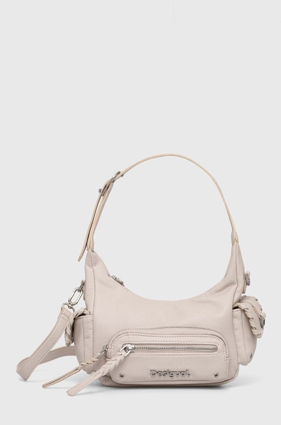 Desigual torebka OMNIA NEW LONDON PLUS nie mieści A4 beżowy 24SAXP32