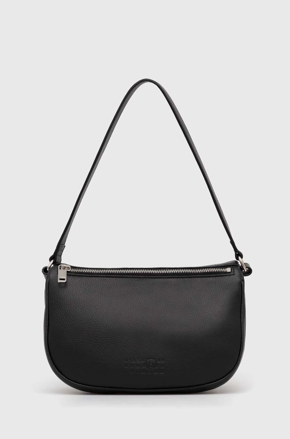 Kožená kabelka MM6 Maison Margiela přírodní kůže černá SB5ZH0005