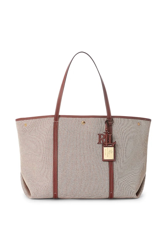 Lauren Ralph Lauren torebka skóra licowa beżowy 431920062