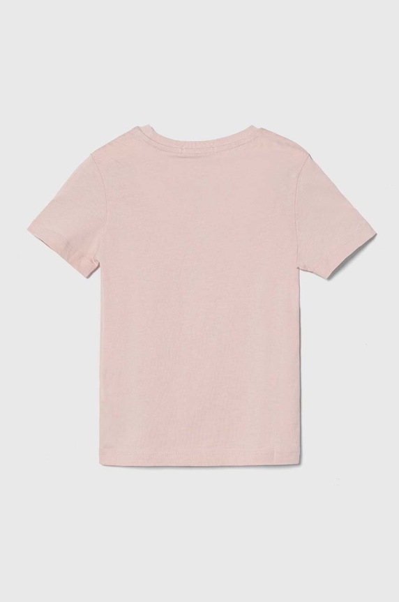 Παιδικό βαμβακερό μπλουζάκι Calvin Klein Jeans IU0IU00460.116.PPYH ροζ SS24