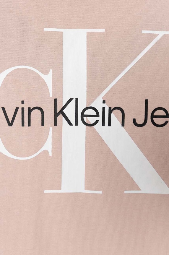 Chłopiec Calvin Klein Jeans t-shirt bawełniany dziecięcy IU0IU00460.128.176.PPYH różowy