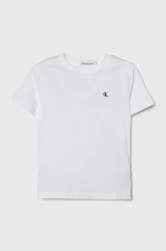 Detské bavlnené tričko Calvin Klein Jeans bavlna biela IU0IU00543.104.116.PPYH