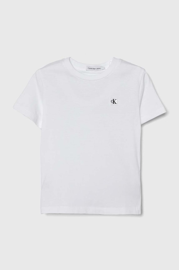 Detské bavlnené tričko Calvin Klein Jeans bavlna biela IU0IU00543.104.116.PPYH