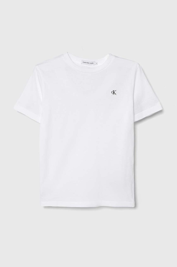 Calvin Klein Jeans tricou de bumbac pentru copii uni alb IU0IU00543.128.176.PPYH