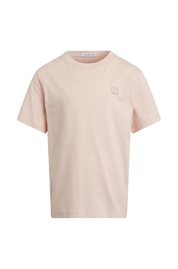 Calvin Klein Jeans t-shirt bawełniany dziecięcy IU0IU00543.128.176.PPYH beżowy SS26
