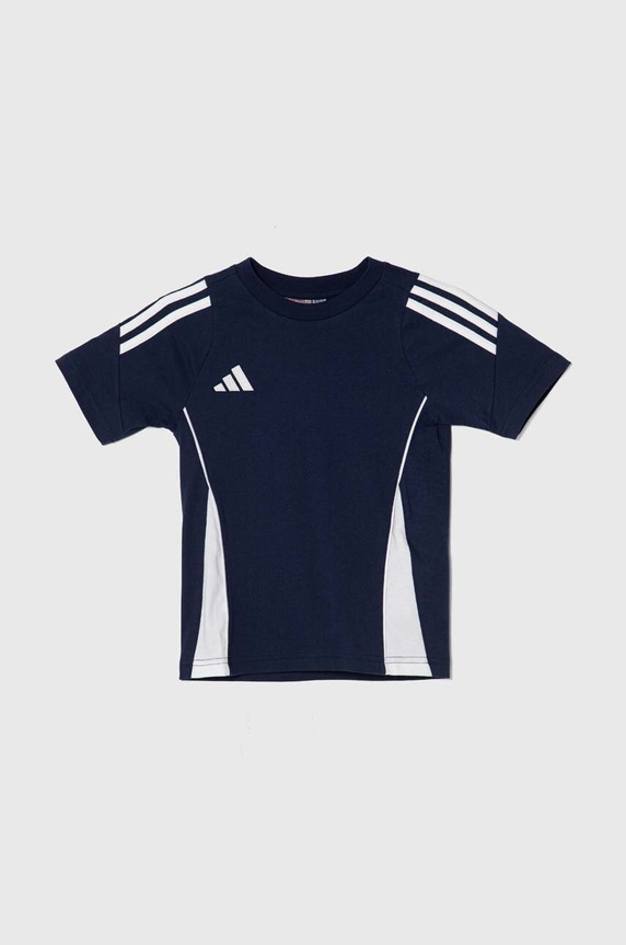 adidas Performance t-shirt bawełniany dziecięcy TIRO24 SWTEEY wzorzyste granatowy IR9357