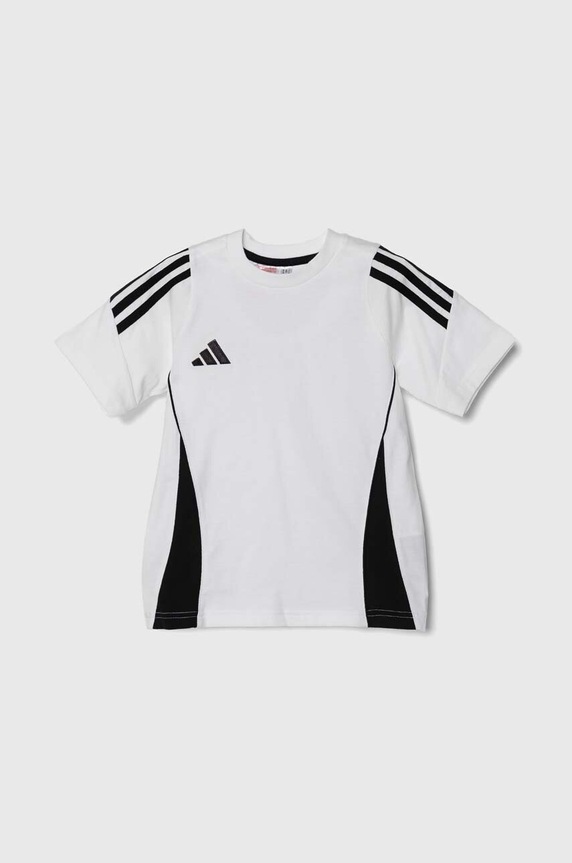 adidas Performance t-shirt bawełniany dziecięcy TIRO24 SWTEEY aplikacja biały IR9358