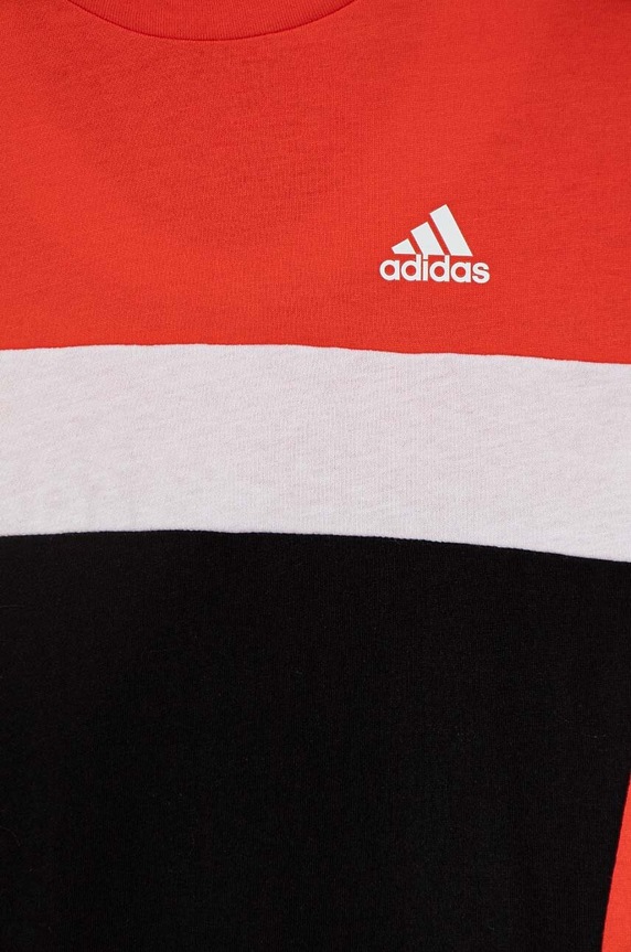 adidas t-shirt bawełniany dziecięcy pomarańczowy IW7952