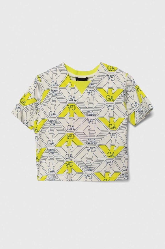 Dječja pamučna majica kratkih rukava Emporio Armani pamuk zelena 3D4TJA.4J5UZ