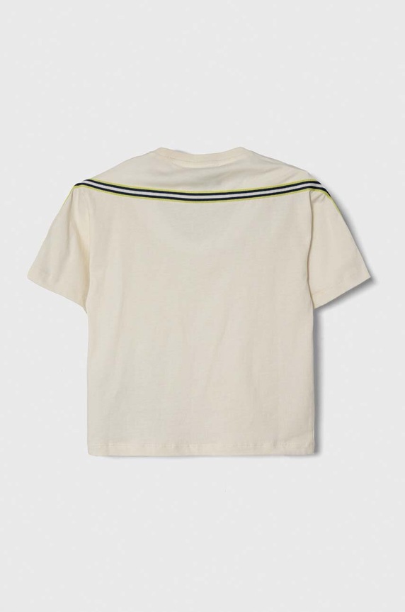 Dječja pamučna majica kratkih rukava Emporio Armani 3D4TJE.4J5UZ bež SS24