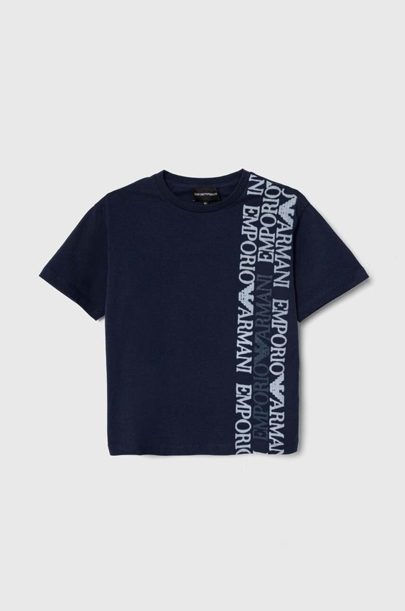 Emporio Armani t-shirt bawełniany dziecięcy nadruk niebieski 3D4TJ4.4J5UZ