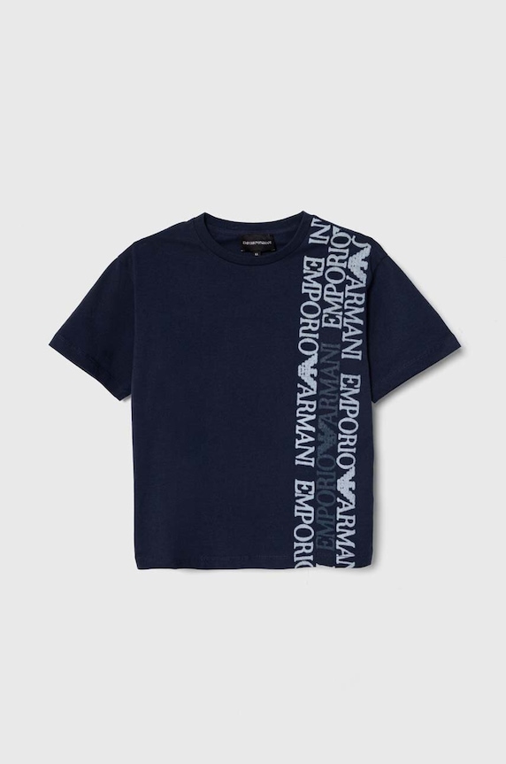 Emporio Armani t-shirt bawełniany dziecięcy nadruk niebieski 3D4TJ4.4J5UZ