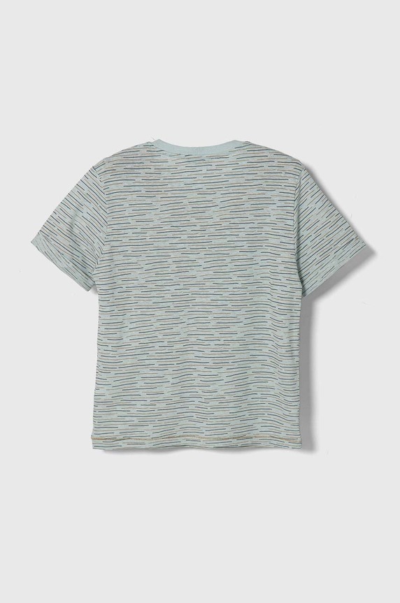 Tričko s prímesou ľanu United Colors of Benetton 362PG10DB.P.Seasonal tyrkysová SS24