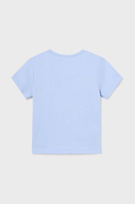 Mayoral t-shirt bawełniany niemowlęcy 1026.3K.Baby.PPYH niebieski SS24