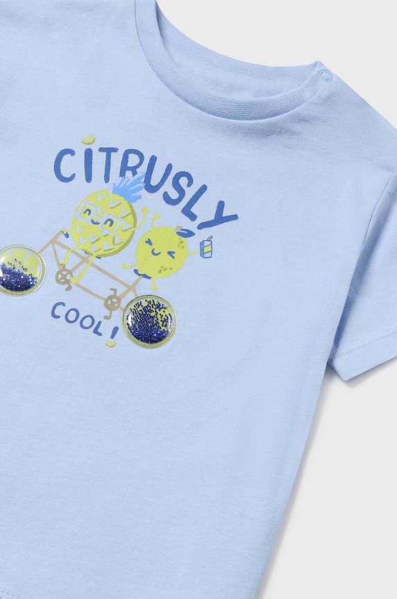 Chłopiec Mayoral t-shirt bawełniany niemowlęcy 1026.3K.Baby.PPYH niebieski