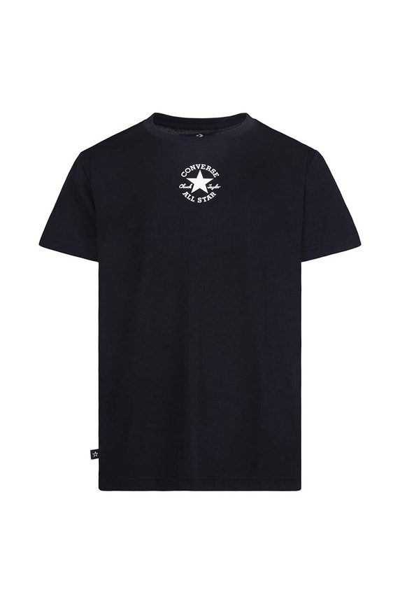 Dječja majica kratkih rukava Converse print crna 9CD891