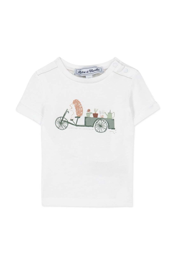 Детская хлопковая футболка Tartine et Chocolat TY10051.80.94 зелёный SS24