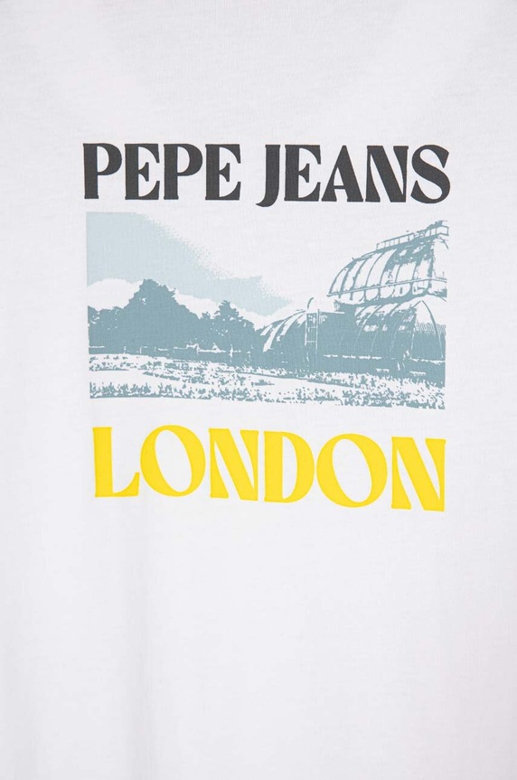 Chłopiec Pepe Jeans t-shirt bawełniany dziecięcy RICK PB503850 biały