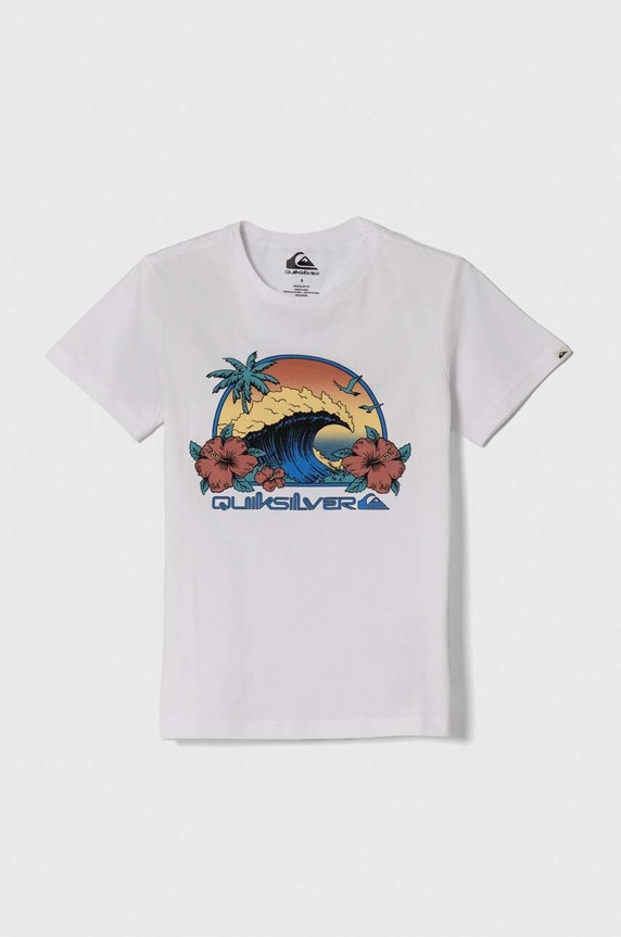 Dětské bavlněné tričko Quiksilver RIDTODAYSSYTH kulatý bílá EQBZT04726
