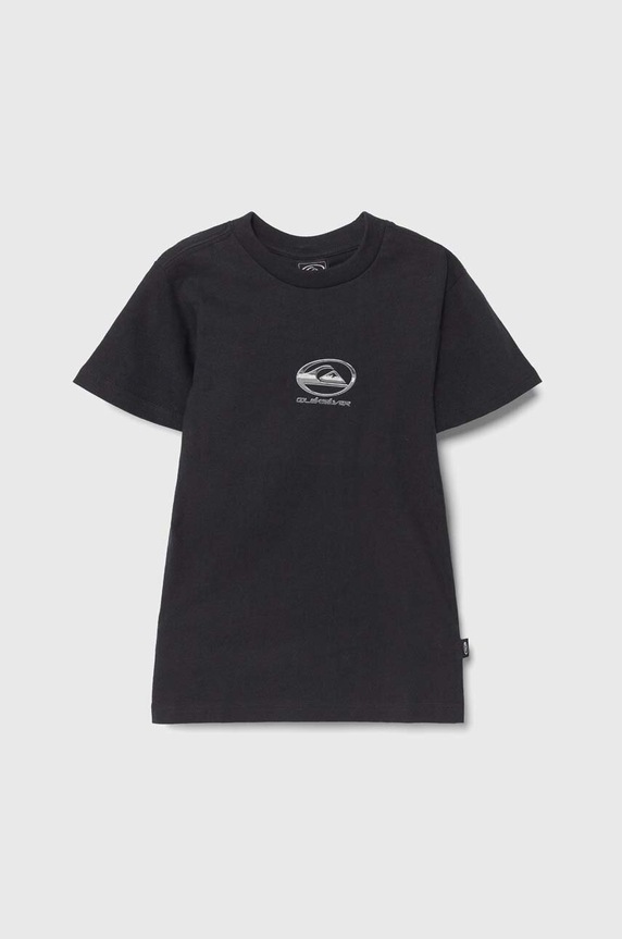 Dětské bavlněné tričko Quiksilver CHROME LOGO kulatý černá AQBZT04375