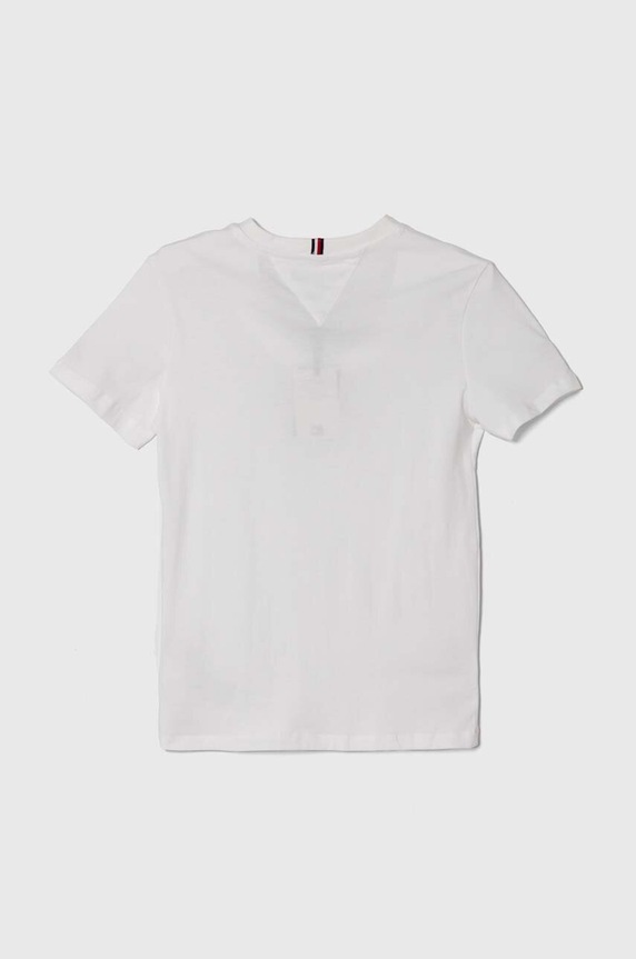 Παιδικό βαμβακερό μπλουζάκι Tommy Hilfiger KB0KB08817.128.176.PPYH λευκό SS24