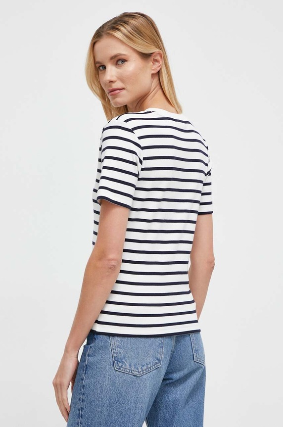 Odzież Tommy Hilfiger T-shirt damski bawełniany WW0WW40584 beżowy
