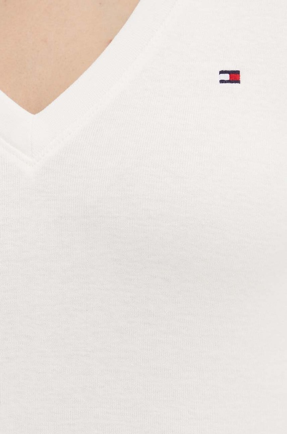 Bombažna kratka majica Tommy Hilfiger WW0WW40584 bež